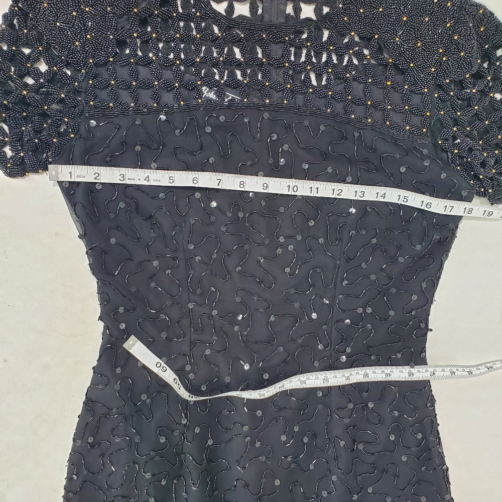 Vintage 100% Silk Robert Anthony Beaded Great Gatsby Inspired Cocktail Dress - Picture 14 of 15